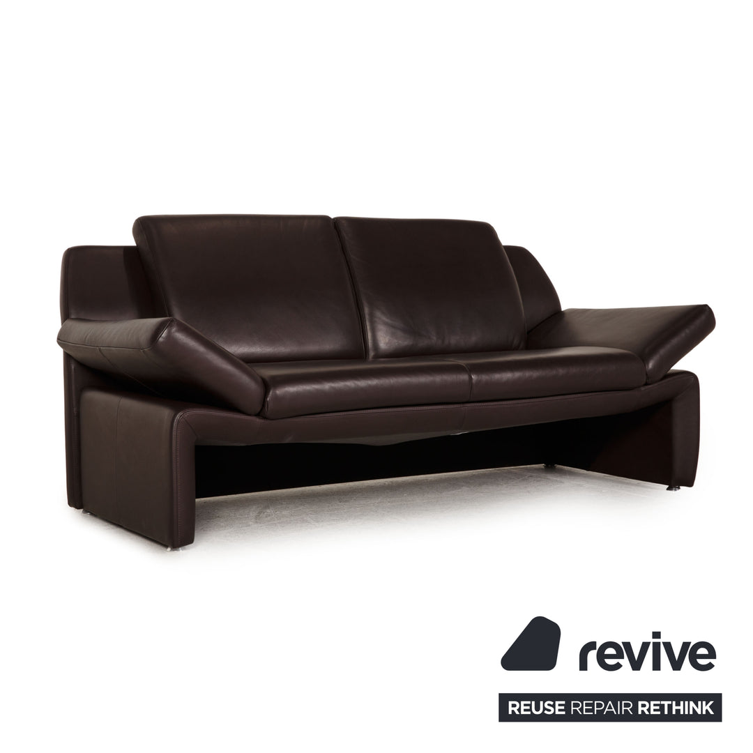 Laaus designer leather sofa brown two-seater couch