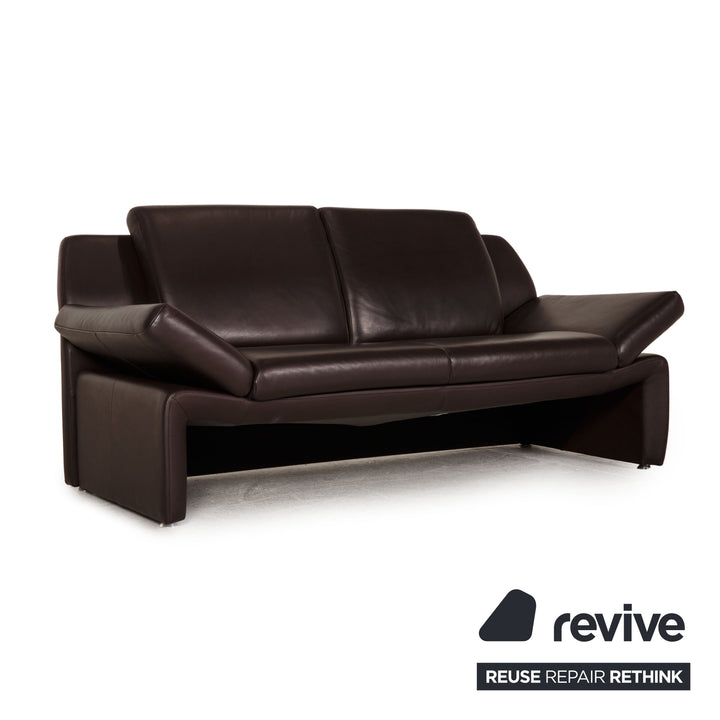 Laaus designer leather sofa brown two-seater couch