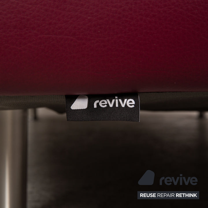 Laaus three-seater leather sofa red couch