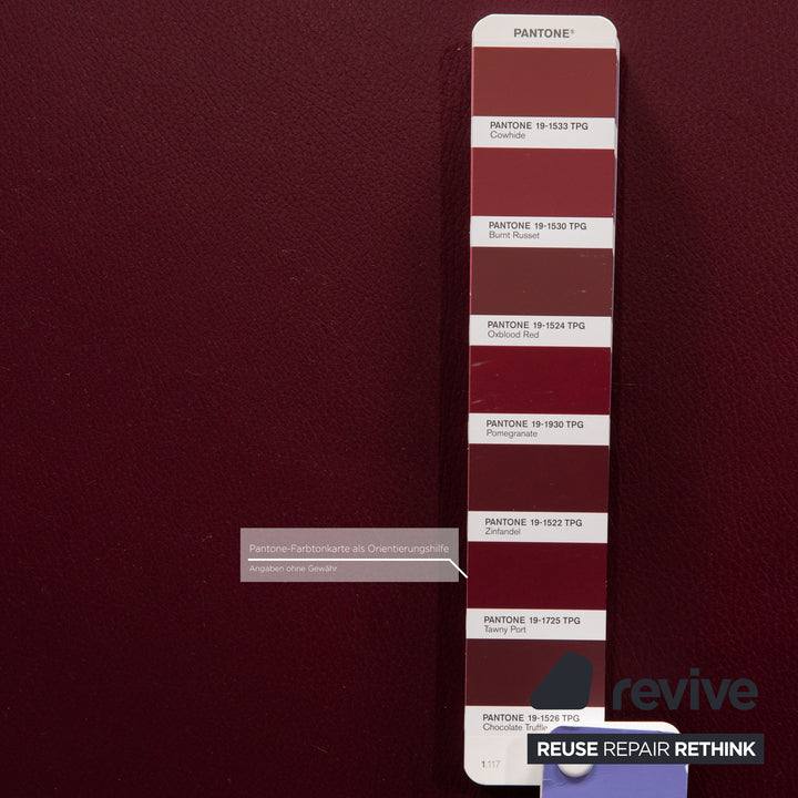 Laaus three-seater leather sofa red couch