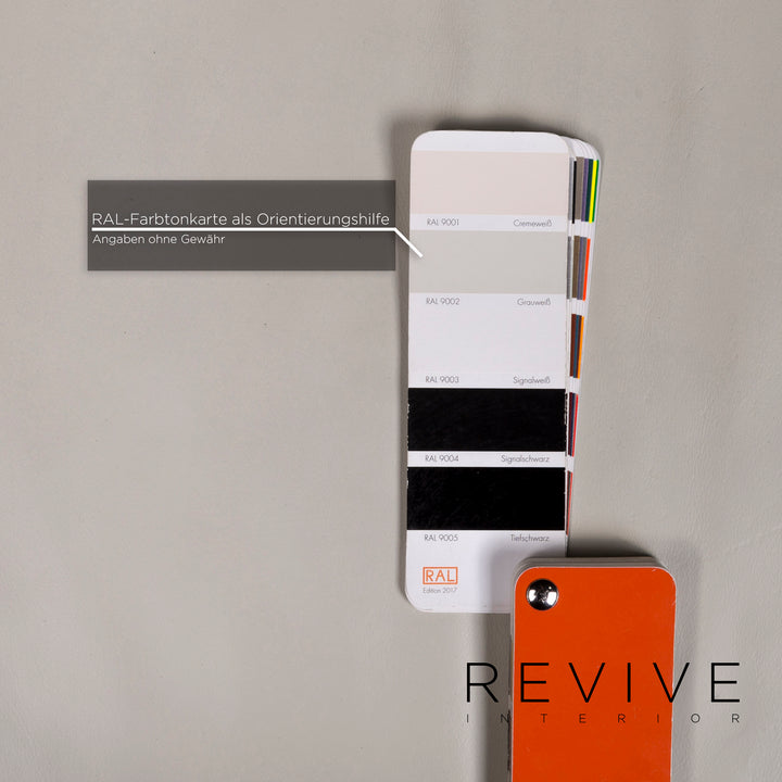 Laauser Flair designer leather sofa set grey-white 1x three-seater 1x two-seater 1x armchair 1x stool #9542