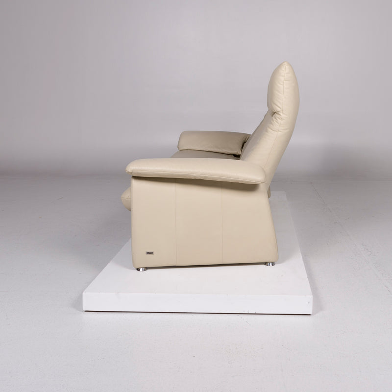 Laauser Leder Creme Sofa Dreisitzer Relaxfunktion Funktion Couch 