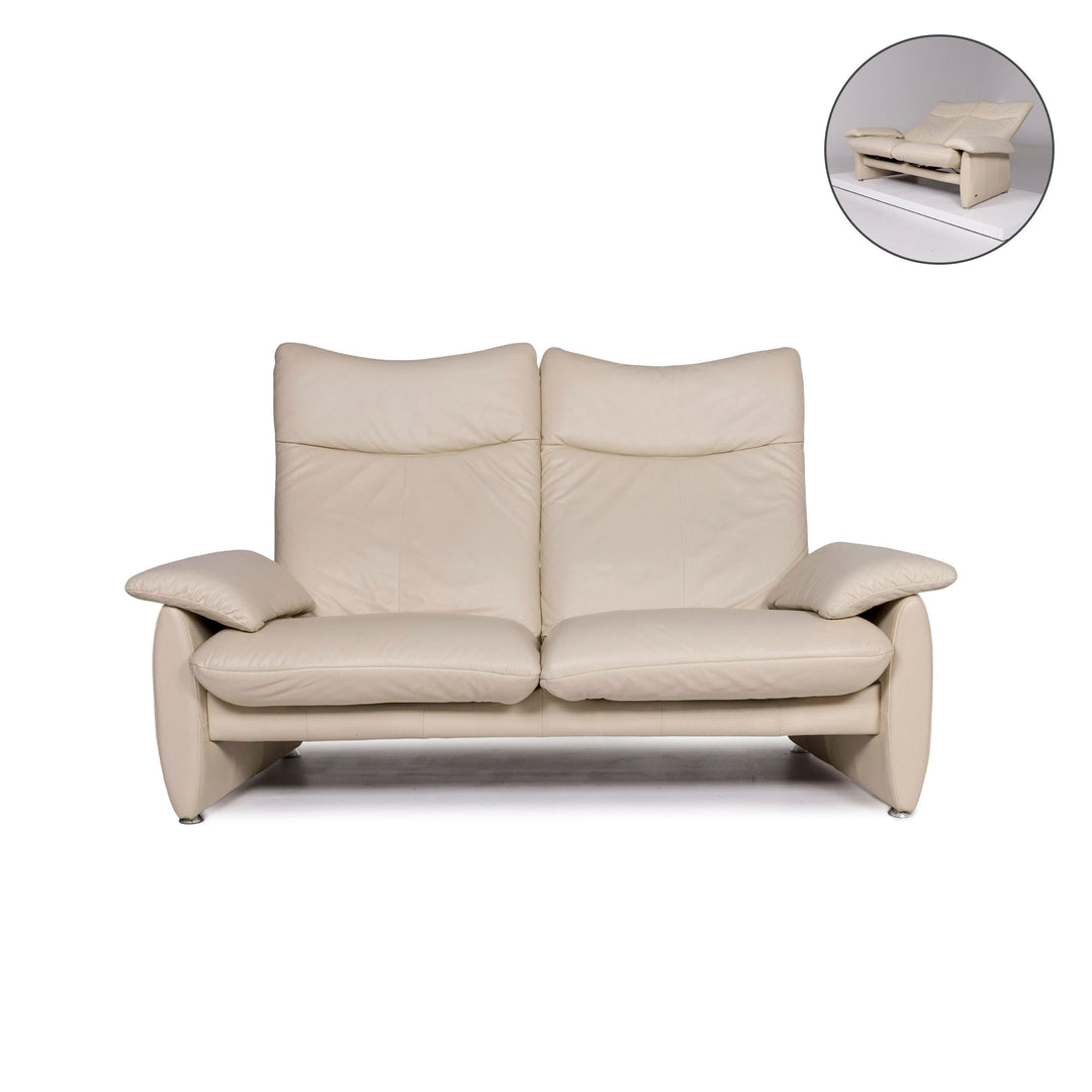 Laauser leather cream sofa two-seater relax function couch #10705