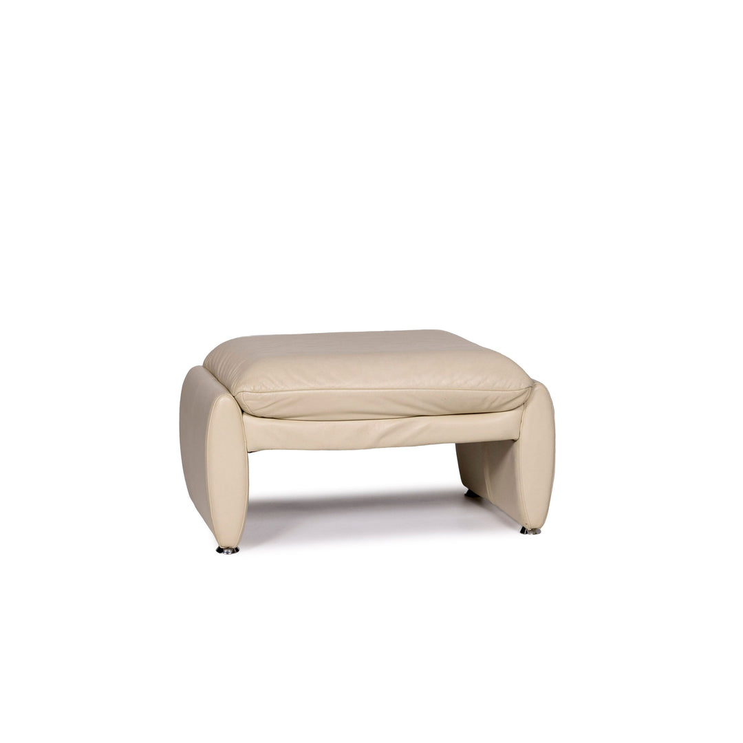 Tabouret en cuir Laauser tabouret crème #10704