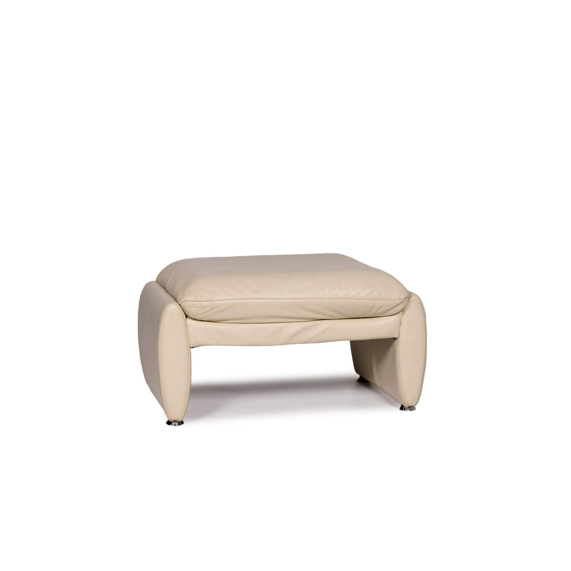 Laauser Leder Hocker Creme Schemel 