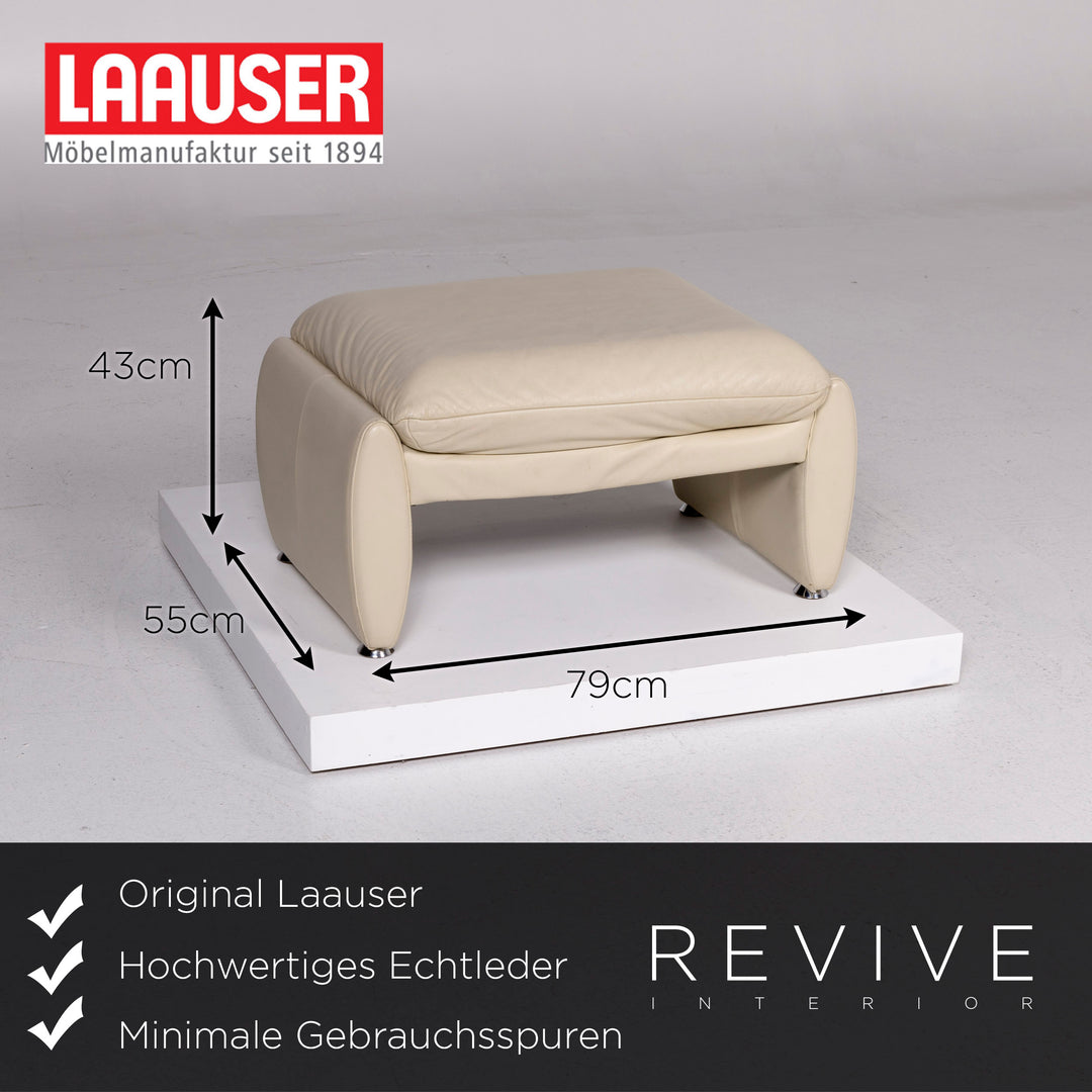 Laauser Leder Sofa Garnitur Creme 1x Dresitzer 1x Zweisitzer Relaxfunktion Funktion #11049