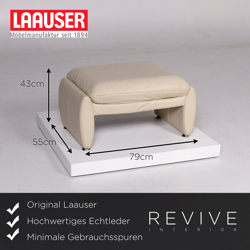 Laauser Leder Hocker Creme Schemel 