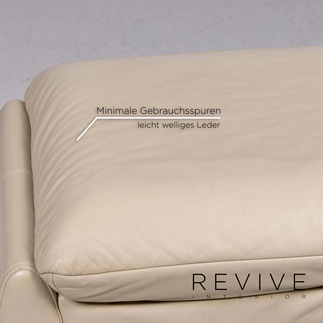 Laauser Leder Sofa Garnitur Creme 1x Dresitzer 1x Zweisitzer Relaxfunktion Funktion #11049