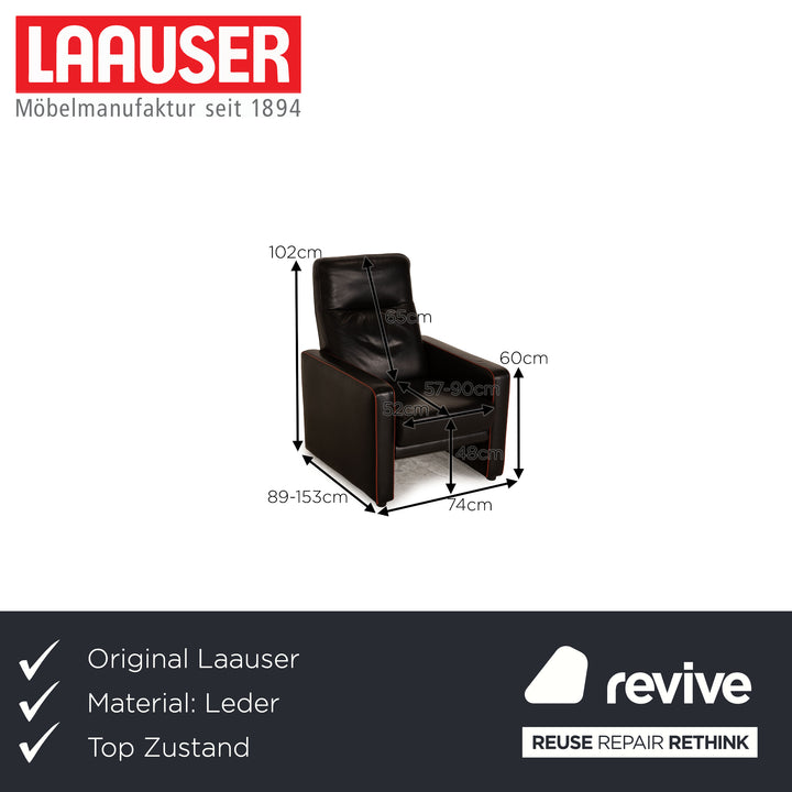 Laauser leather armchair black Relax function