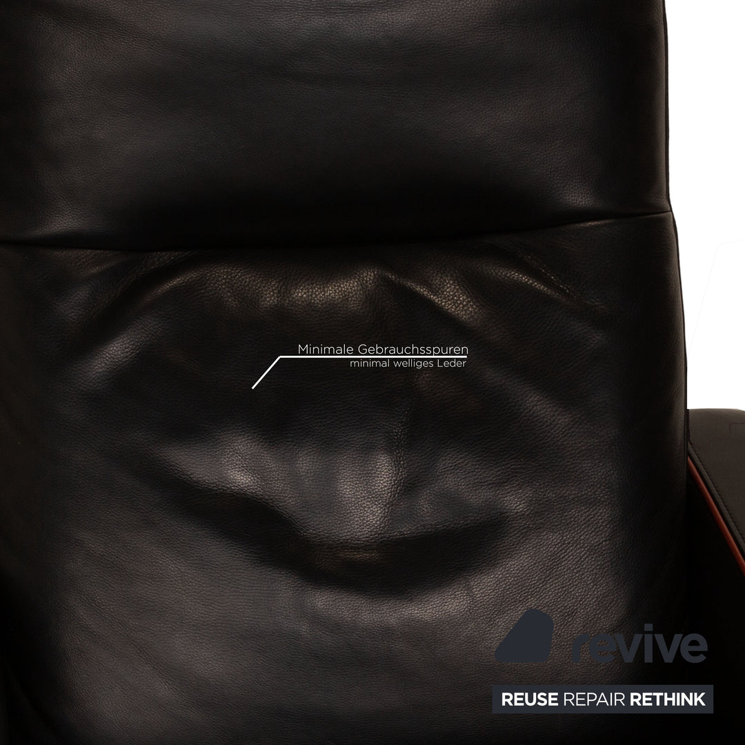 Laauser leather armchair black Relax function