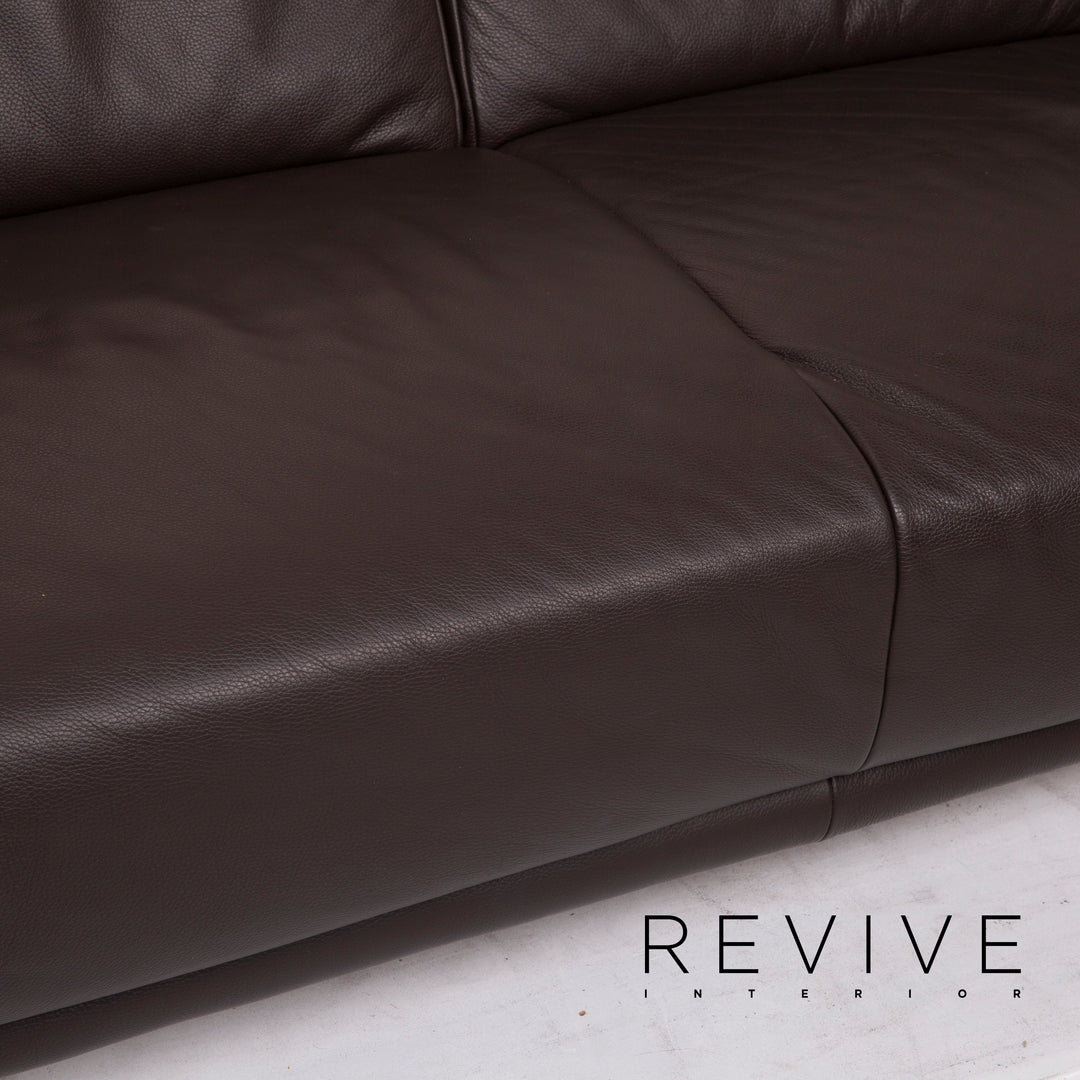 Laauser leather sofa brown corner sofa dark brown #14979