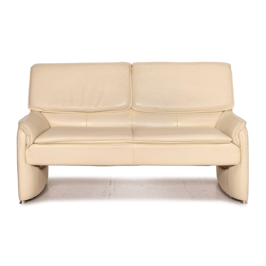 Laaus leather sofa cream two-seater function couch