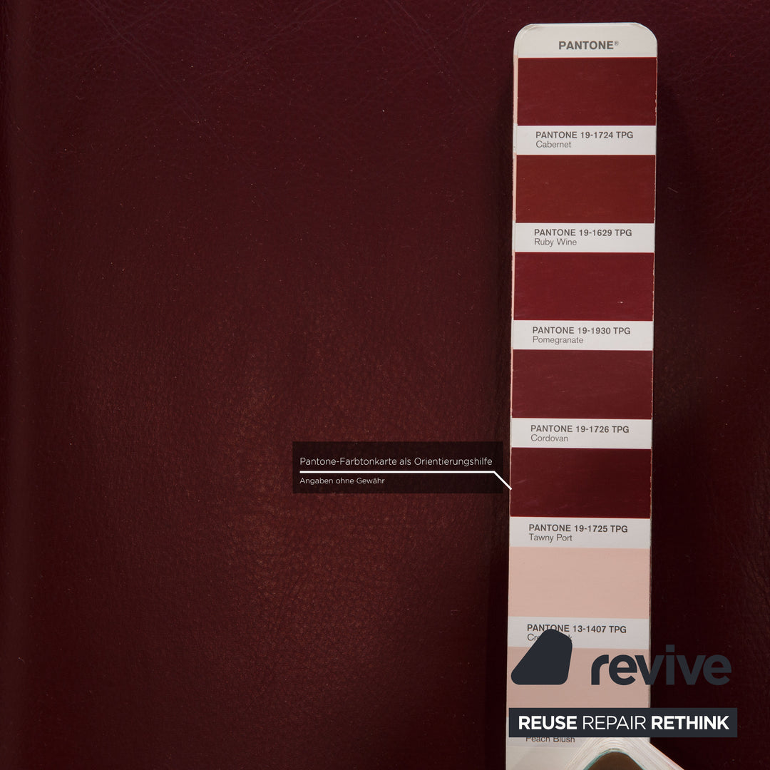 Laaus leather sofa dark red two-seater couch