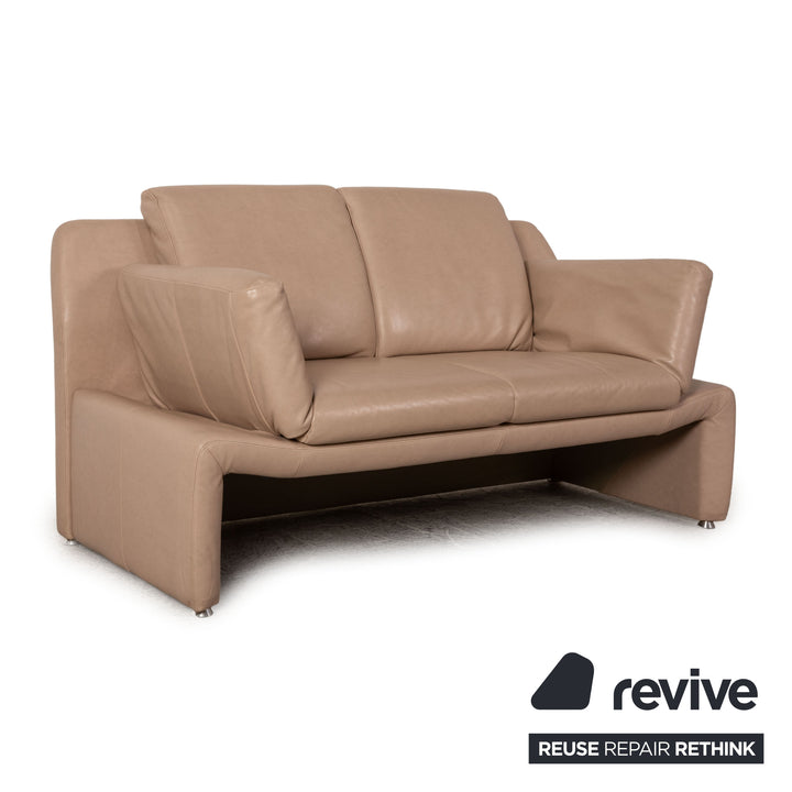 Laauser leather sofa set beige two-seater armchair couch function