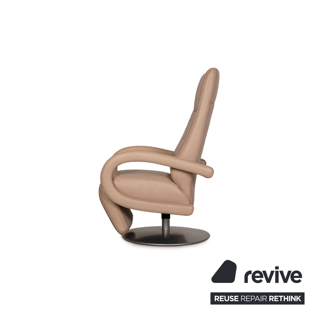 Laauser leather sofa set beige two-seater armchair couch function