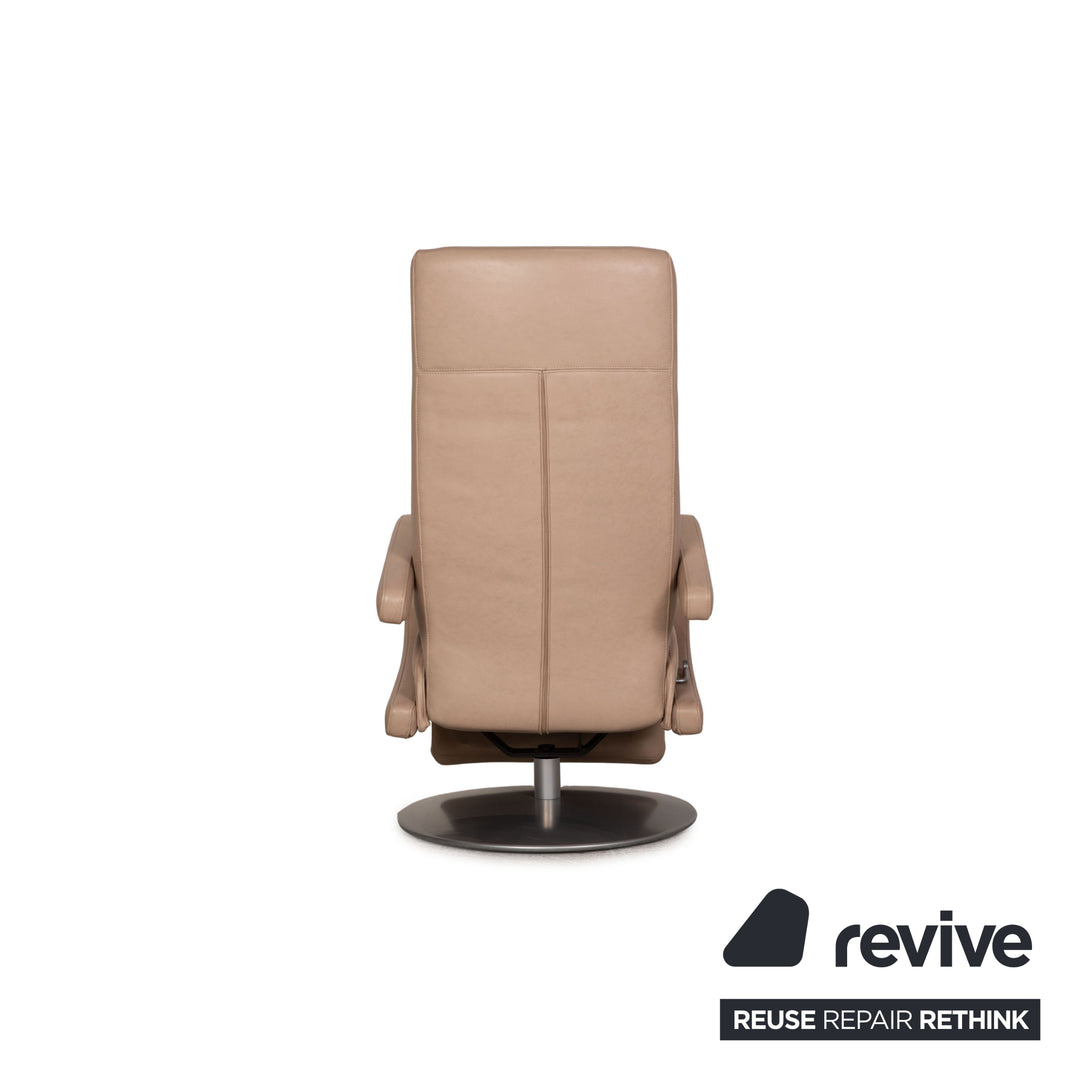 Laauser leather sofa set beige two-seater armchair couch function