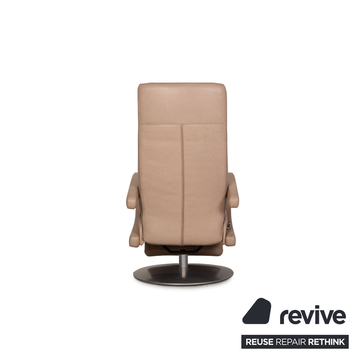 Laauser leather sofa set beige two-seater armchair couch function