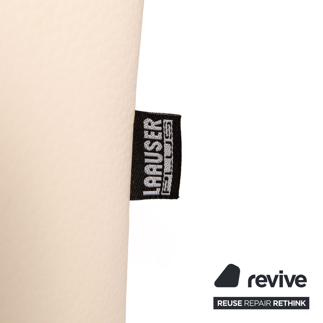 Laauser leather sofa set cream 1x two-seater 1x armchair