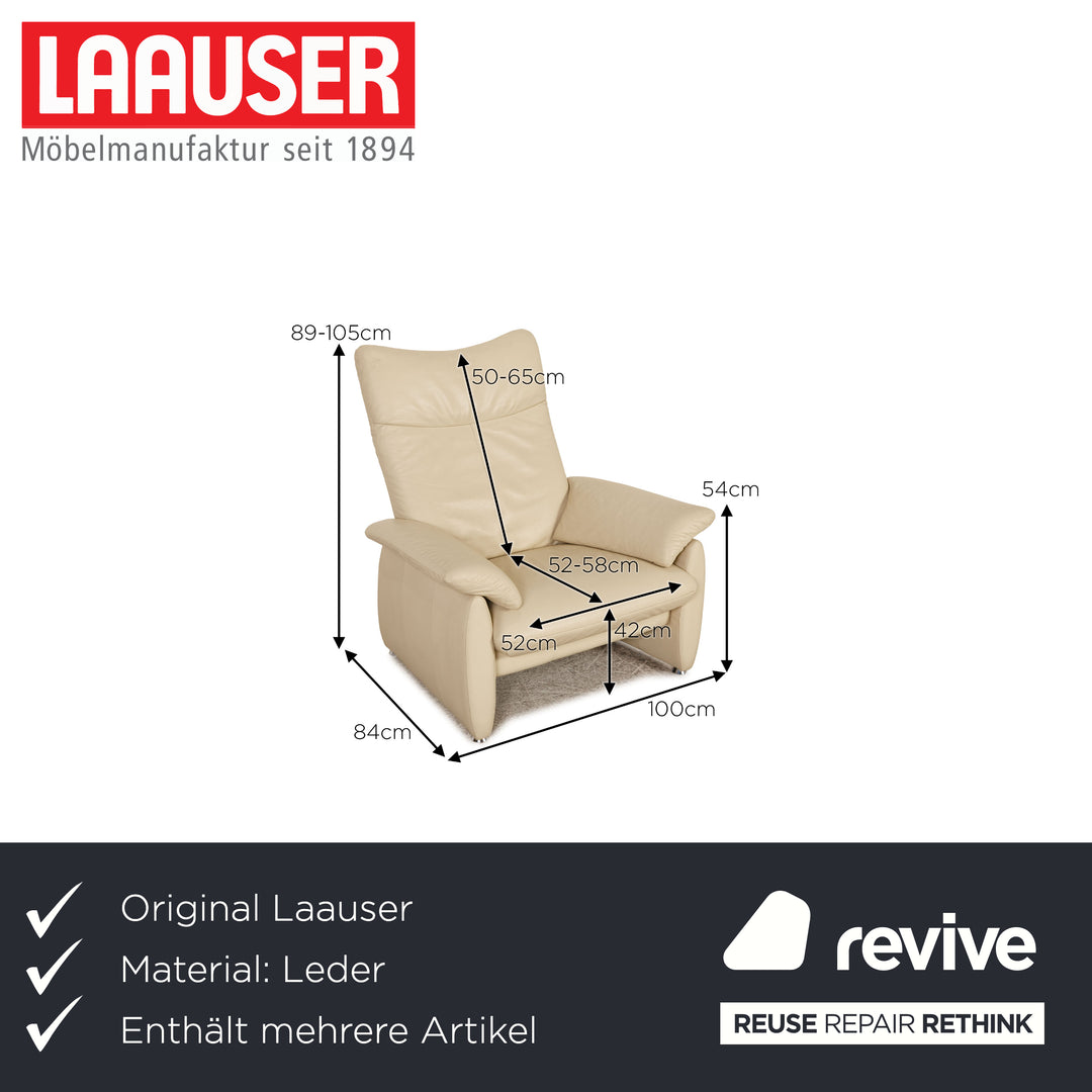 Laauser leather sofa set cream three-seater two-seater armchair stool