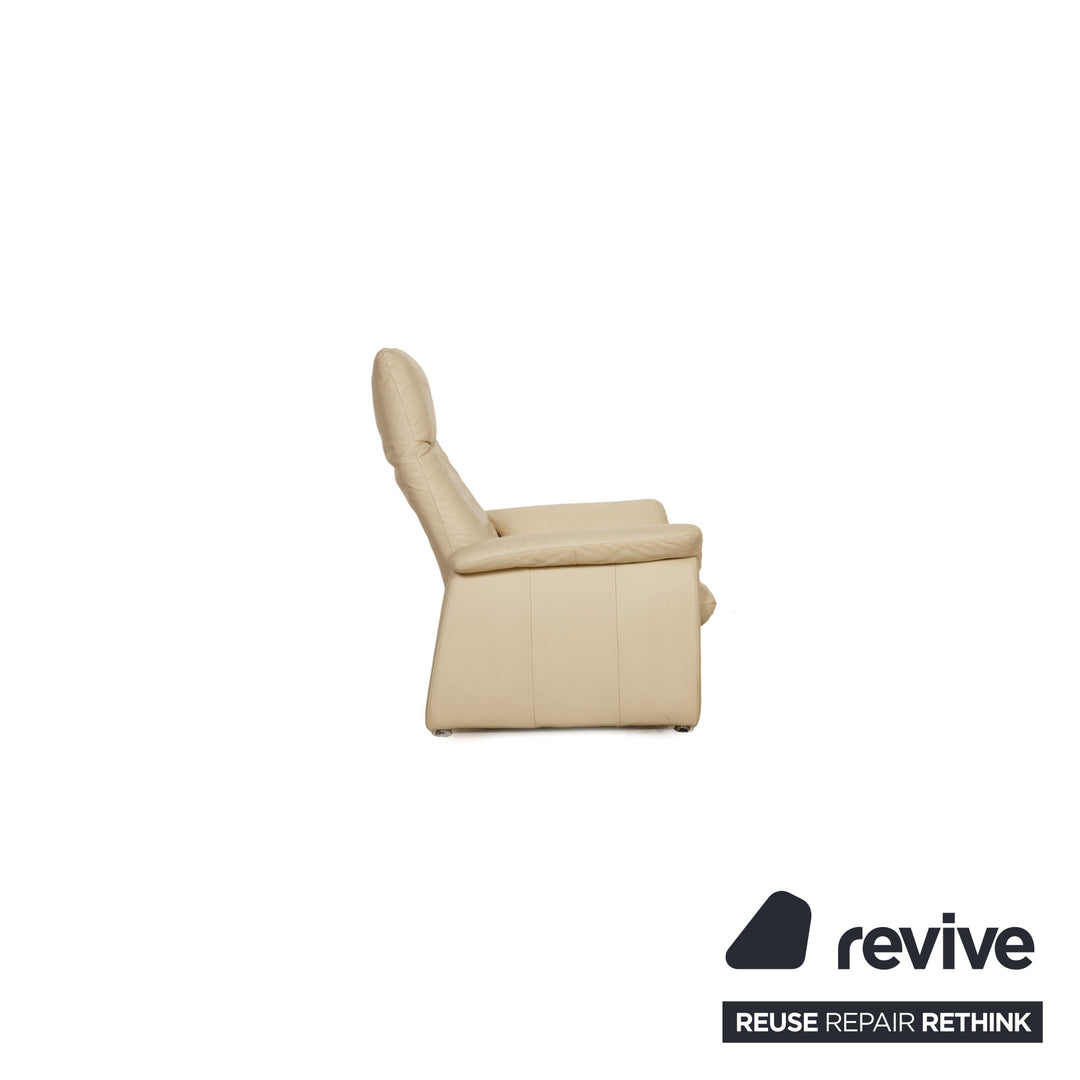 Laauser leather sofa set cream three-seater two-seater armchair stool