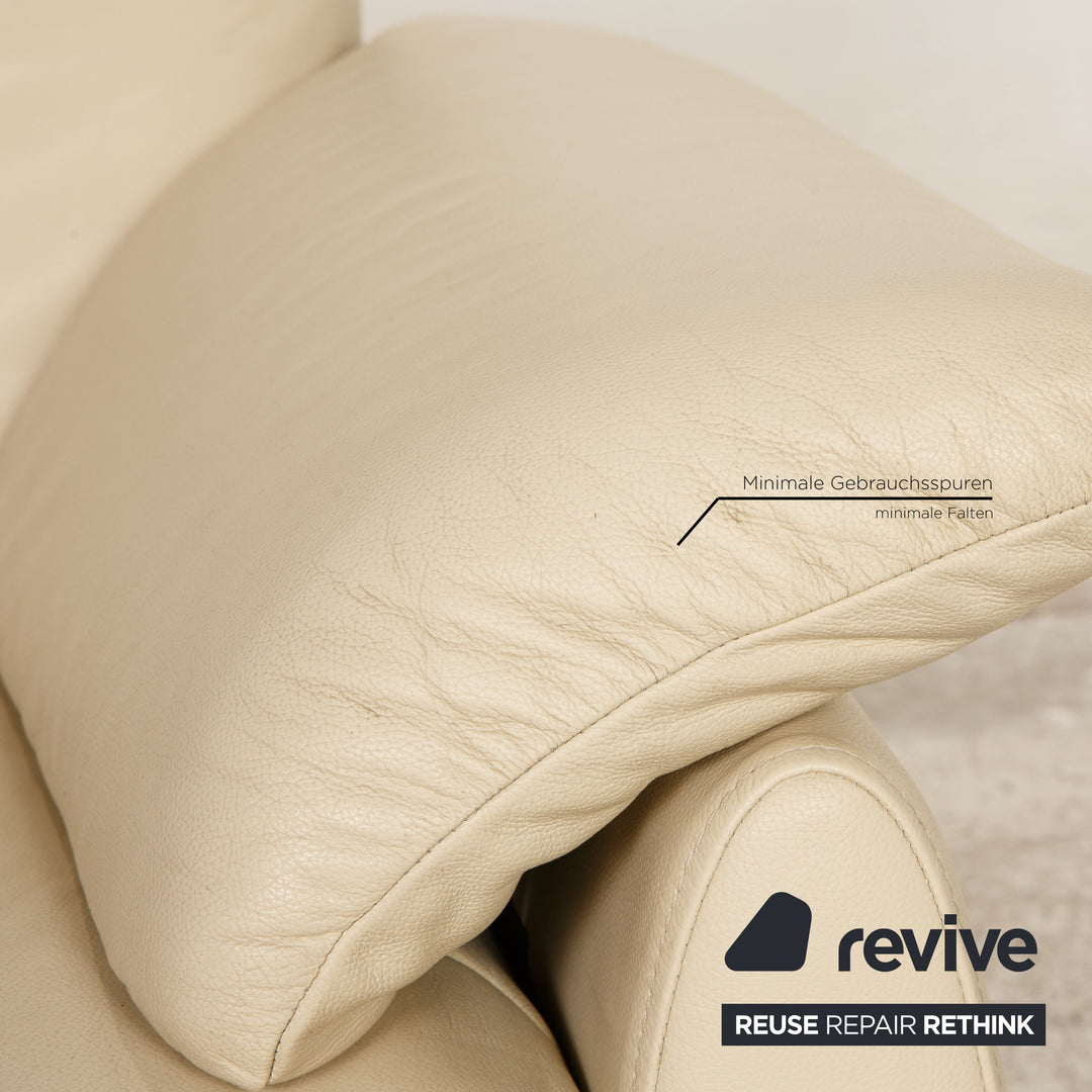 Laauser leather sofa set cream three-seater two-seater armchair stool