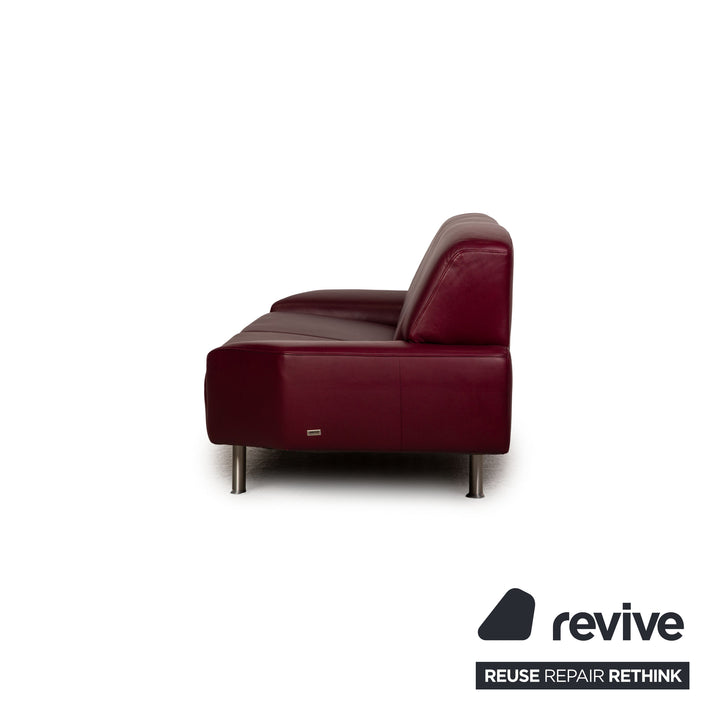 Laauser Leder Sofa Garnitur Rot Couch