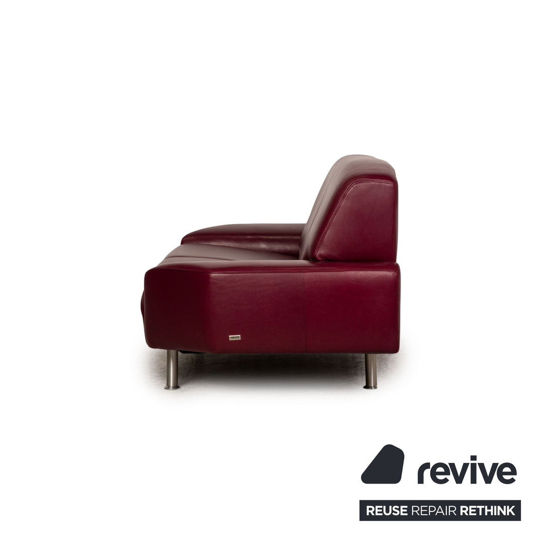 Laauser Leder Sofa Garnitur Rot Couch