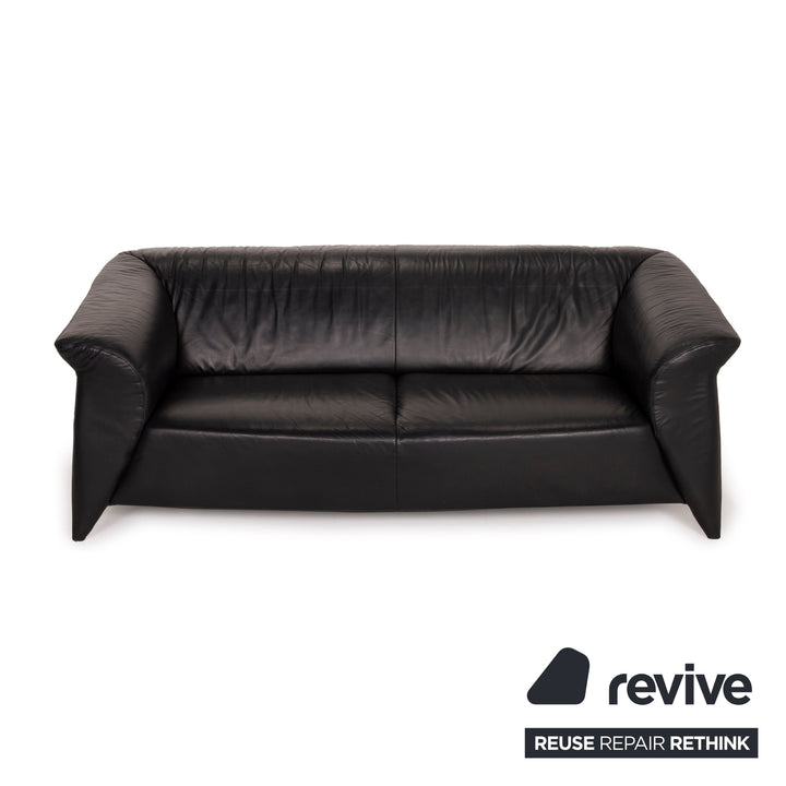 Laaus leather sofa black two-seater