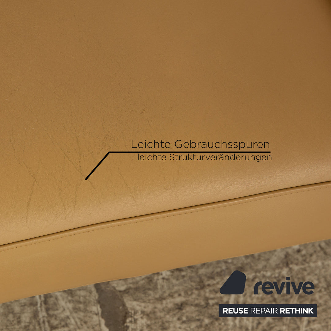 Laauser leather two-seater beige sofa couch