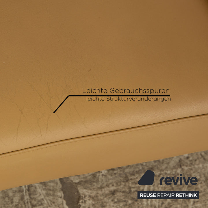 Laauser leather two-seater beige sofa couch