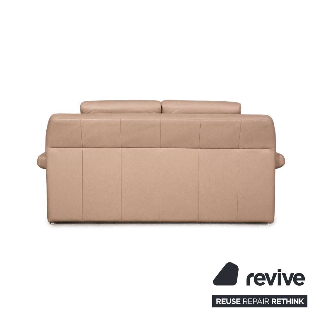 Laaus leather two-seater beige sofa couch function