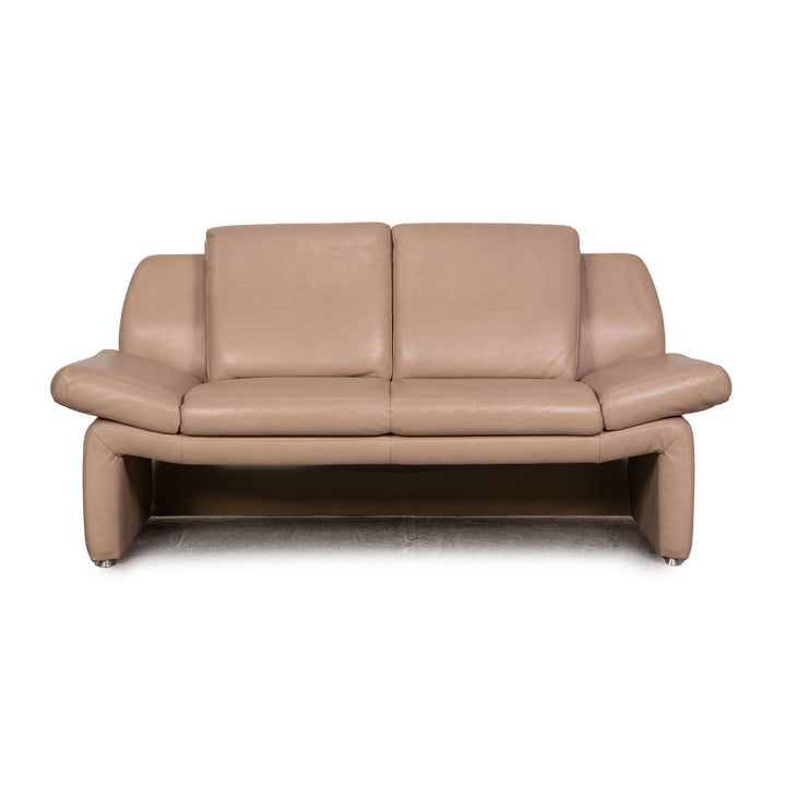Laaus leather two-seater beige sofa couch function