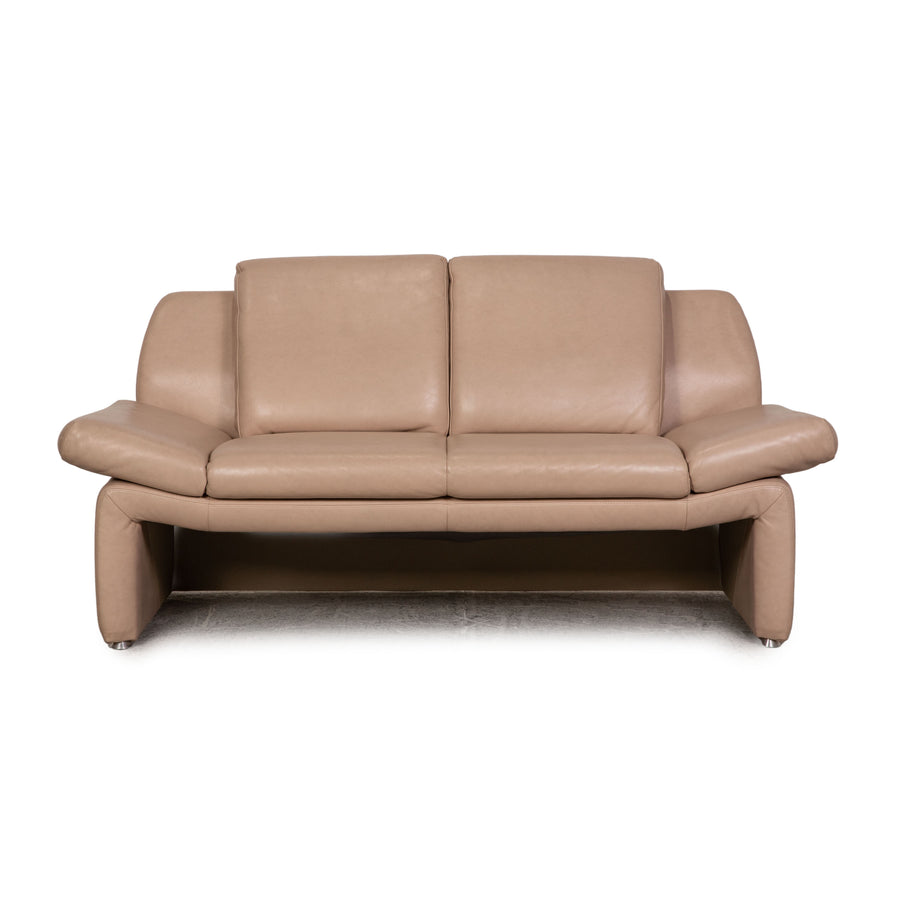 Laaus leather two-seater beige sofa couch function