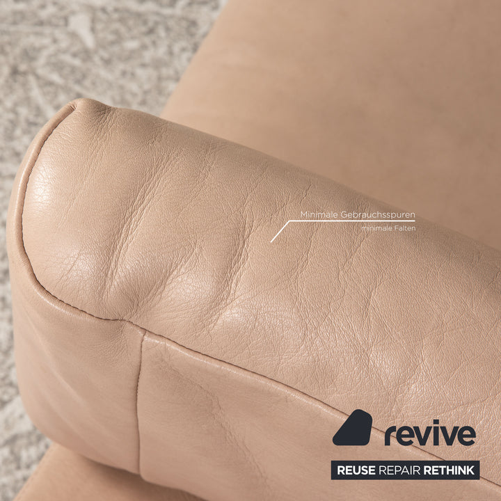 Laaus leather two-seater beige sofa couch function