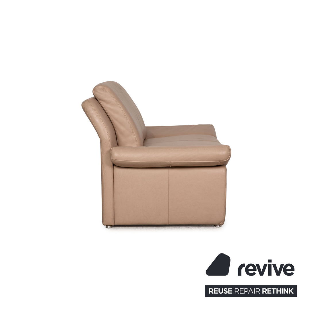 Laaus leather two-seater beige sofa couch function