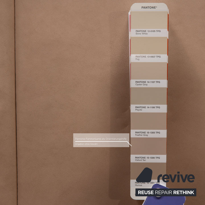 Laaus leather two-seater beige sofa couch function