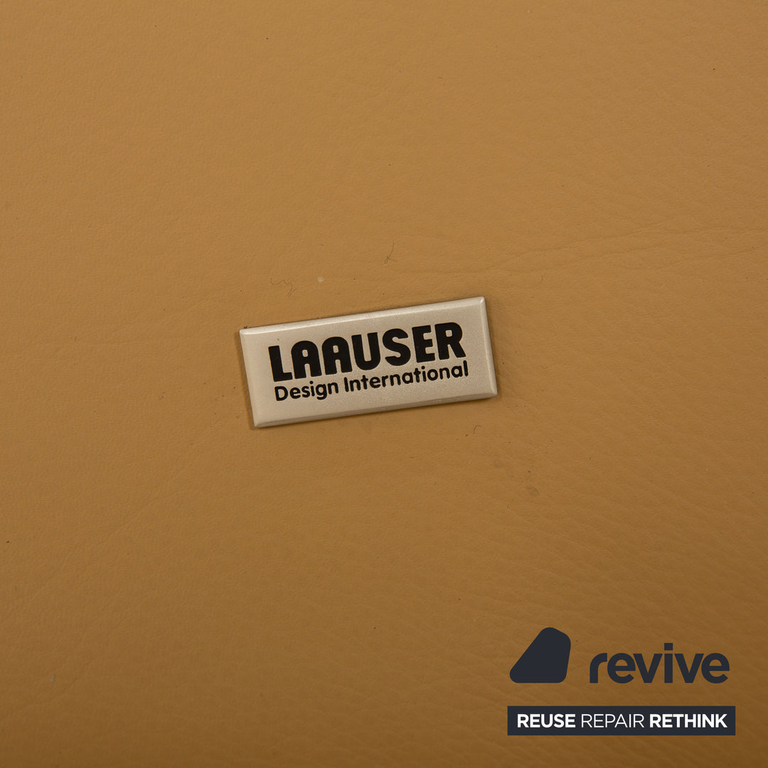 Laauser leather two-seater beige sofa couch