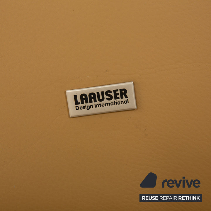 Laauser leather two-seater beige sofa couch