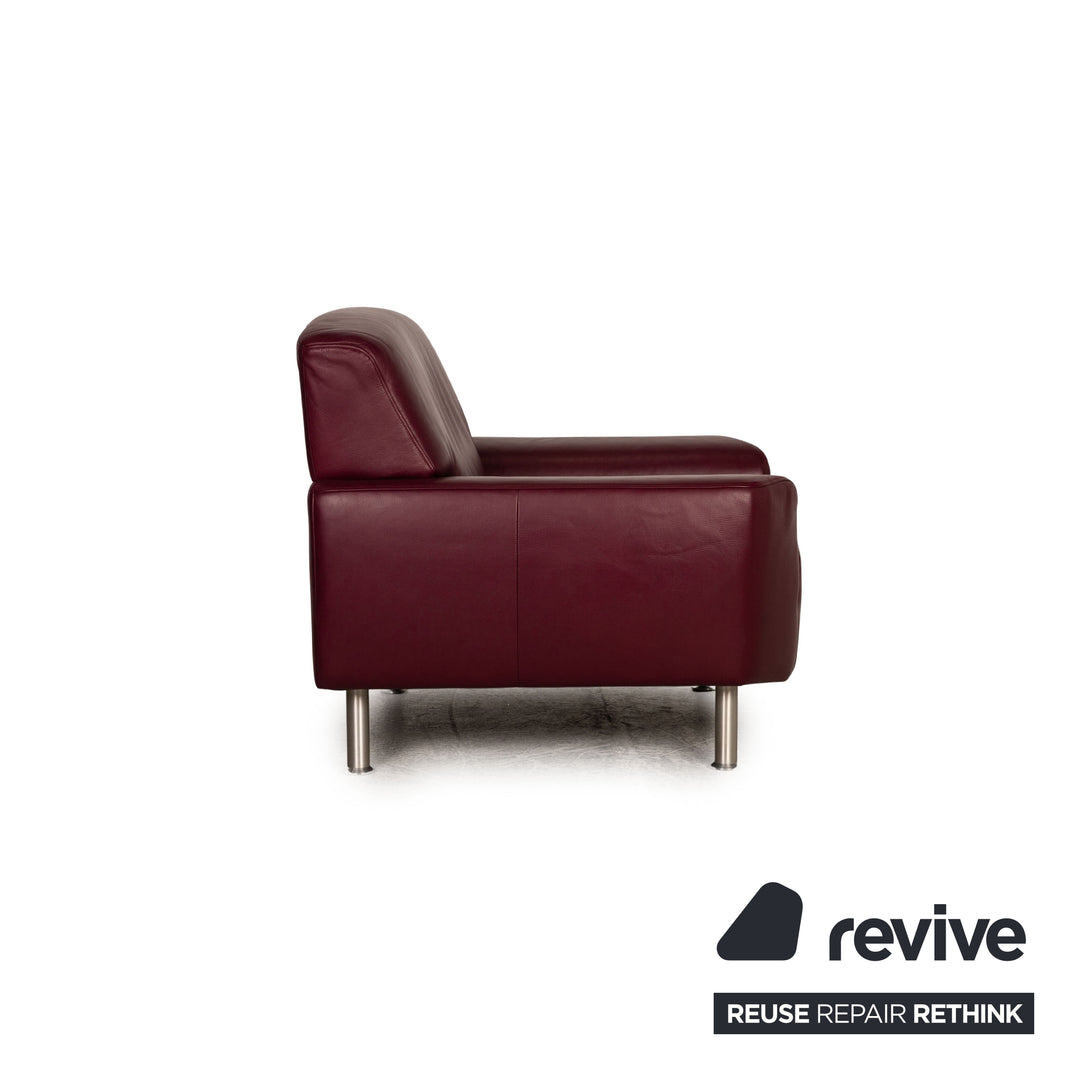 Laaus armchair leather aubergine