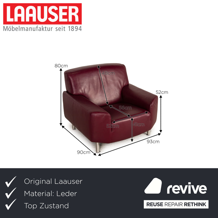 Laaus armchair leather aubergine