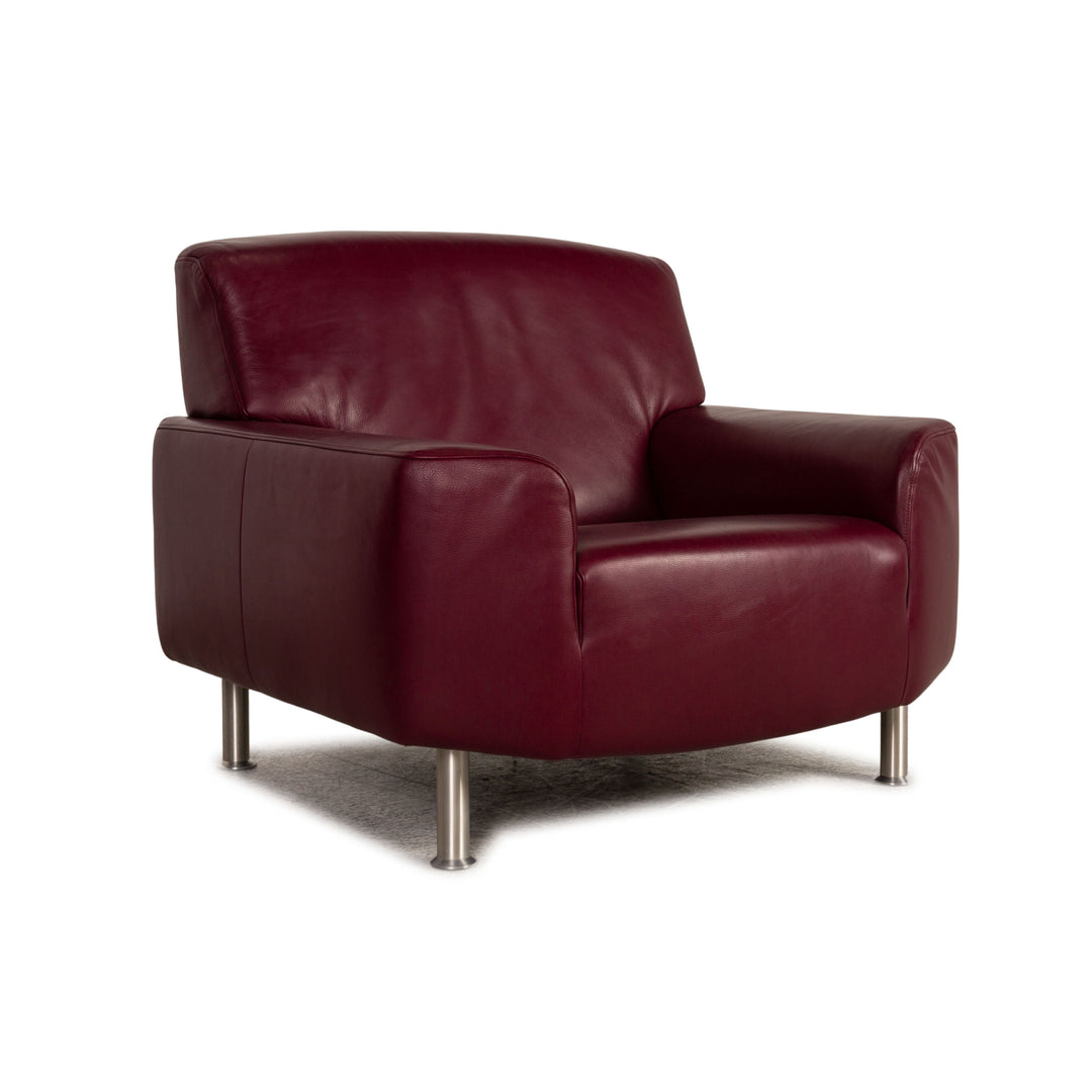 Laaus armchair leather aubergine
