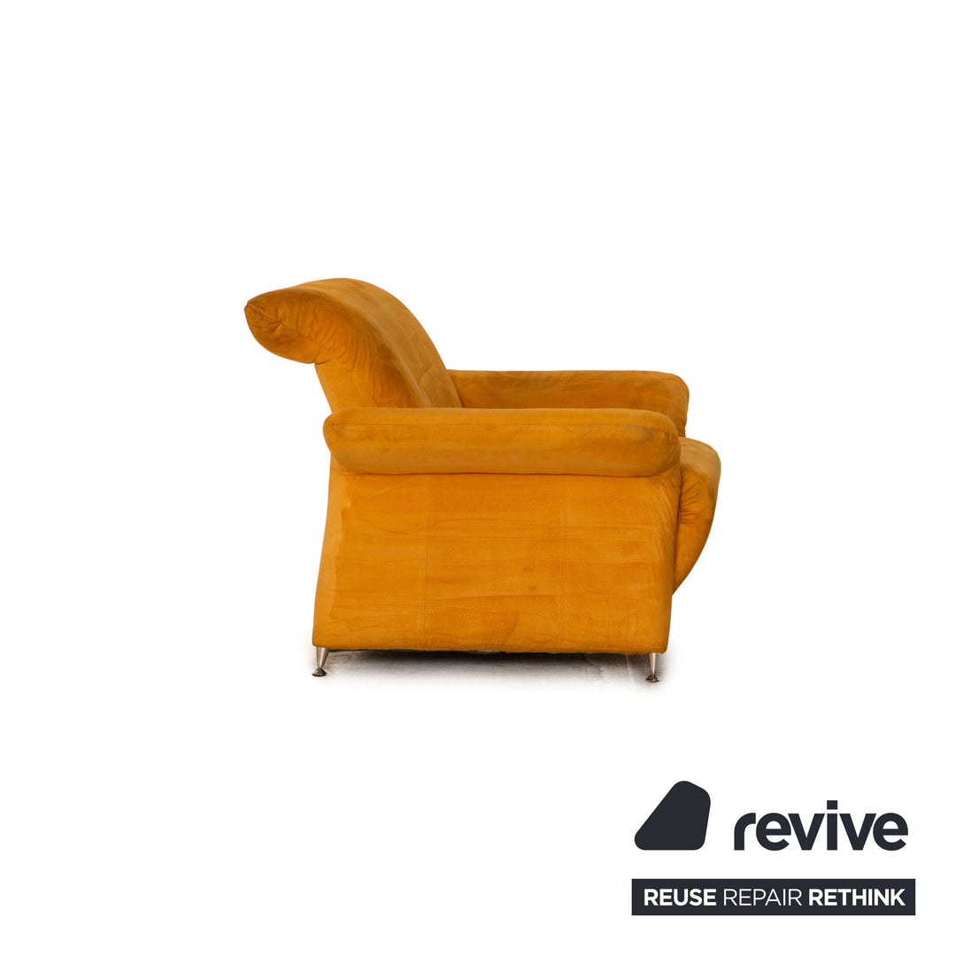 Laaus fabric sofa set yellow three-seater armchair couch