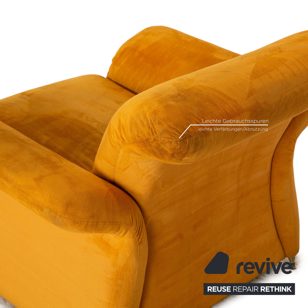 Laaus fabric sofa set yellow three-seater armchair couch