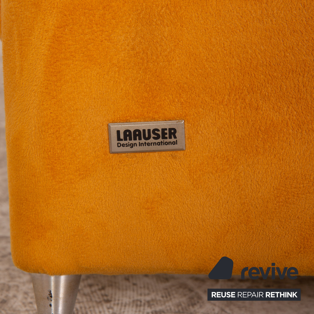 Laaus fabric sofa set yellow three-seater armchair couch