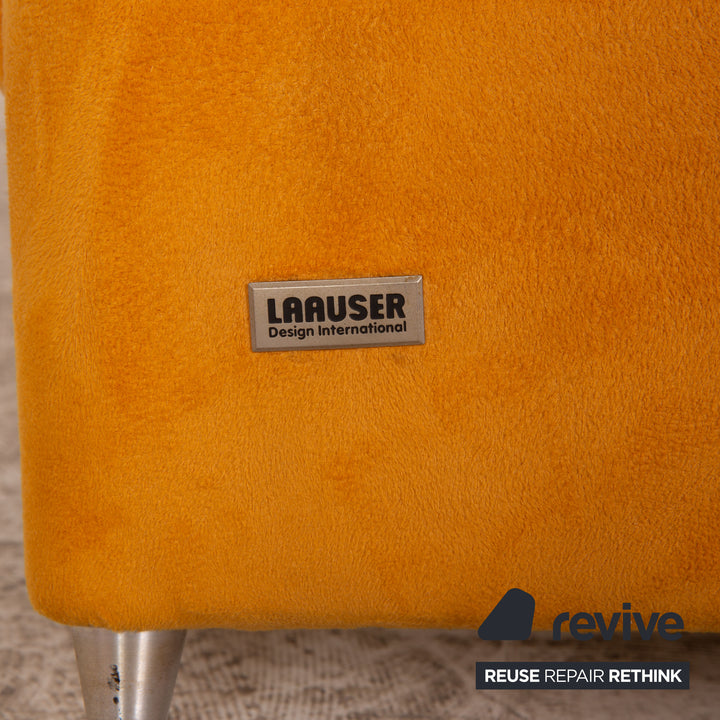 Laaus fabric sofa set yellow three-seater armchair couch