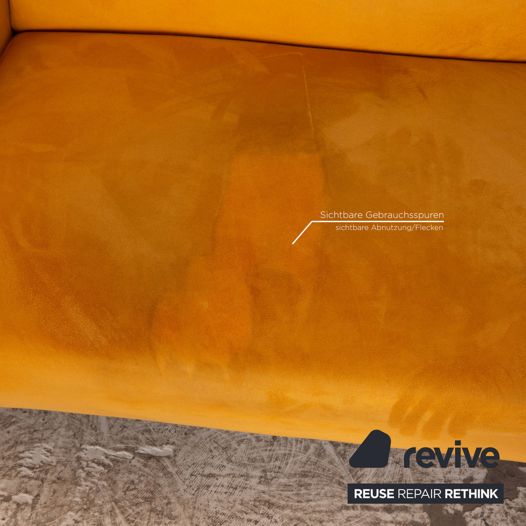 Laaus fabric sofa set yellow three-seater armchair couch