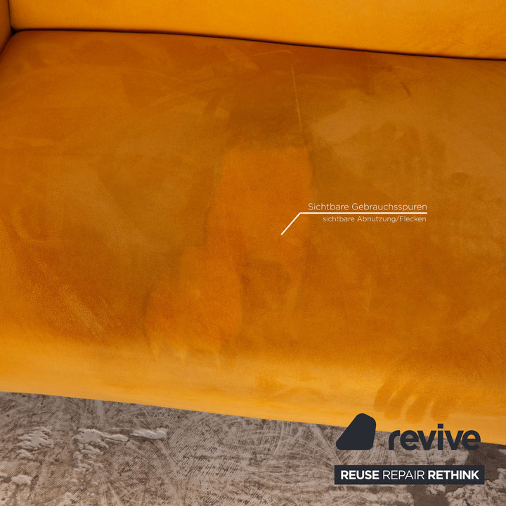 Laaus fabric sofa set yellow three-seater armchair couch