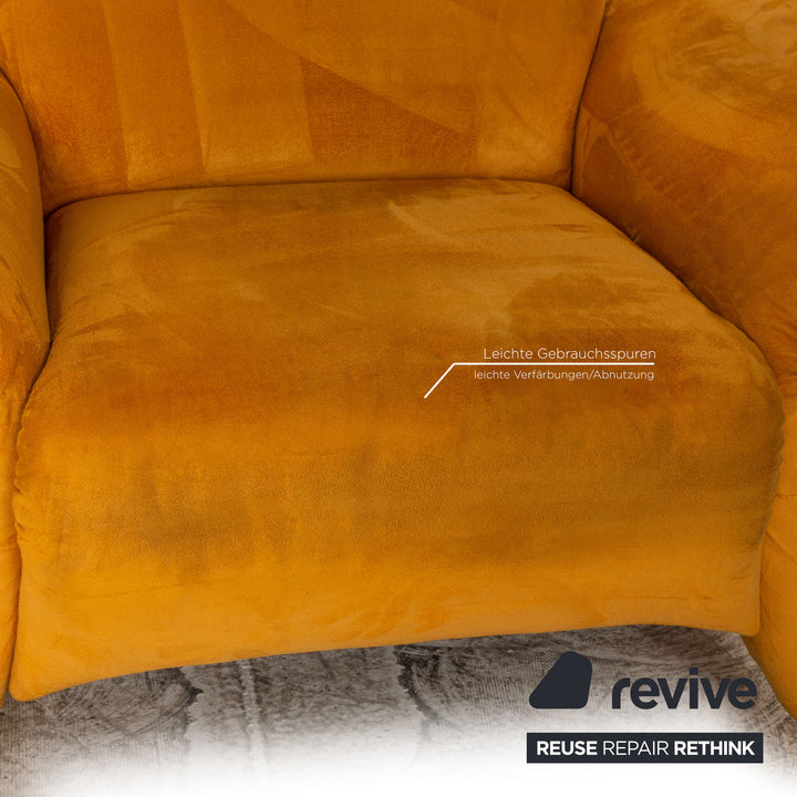 Laaus fabric sofa set yellow three-seater armchair couch