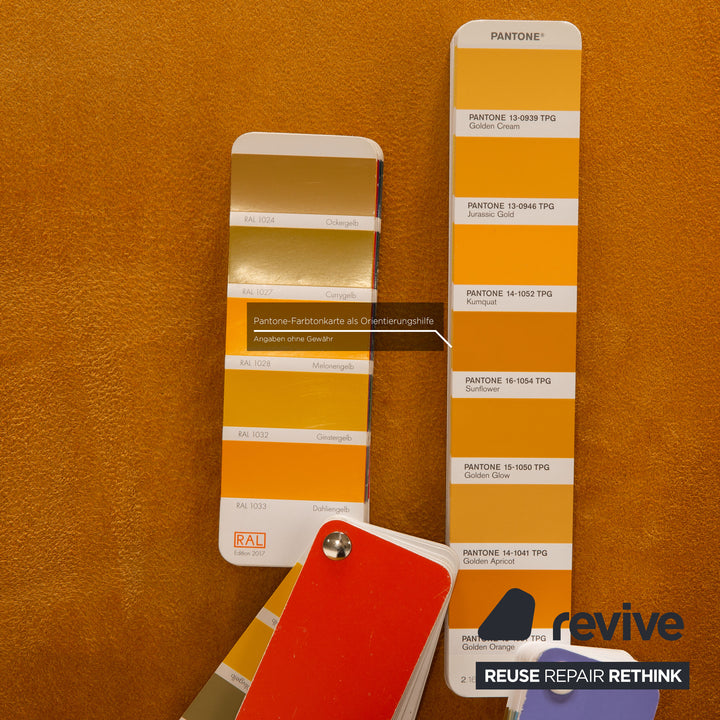 Laaus fabric sofa set yellow three-seater armchair couch