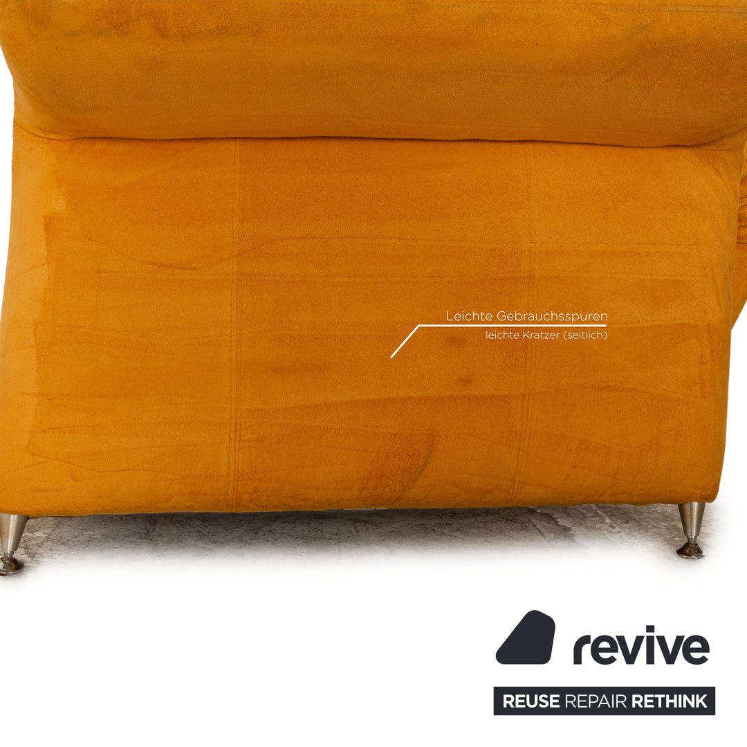 Laaus fabric sofa set yellow three-seater armchair couch